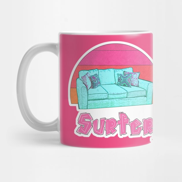 Couch Surfer Funny Sofa Cartoon Slogan by Tshirtfort